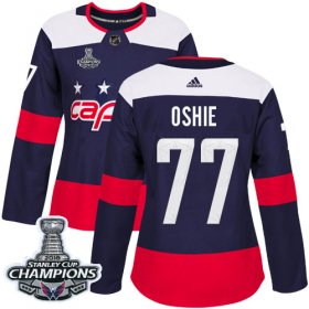 Wholesale Cheap Adidas Capitals #77 T.J. Oshie Navy Authentic 2018 Stadium Series Stanley Cup Final Champions Women\'s Stitched NHL Jersey