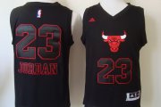 Wholesale Cheap Chicago Bulls #23 Michael Jordan 2015 Black With Red Fashion Jersey