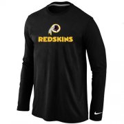 Wholesale Cheap Nike Washington Redskins Authentic Logo Long Sleeve T-Shirt Black