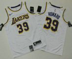 Wholesale Cheap Men's Los Angeles Lakers #39 Dwight Howard White 2019 Nike Swingman Printed NBA Jersey