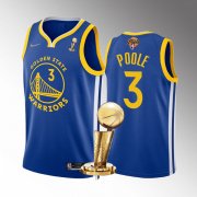 Wholesale Cheap Men's Golden State Warriors #3 Jordan Poole Royal 2022 NBA Finals Champions Stitched Jersey