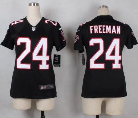 Wholesale Cheap Nike Falcons #24 Devonta Freeman Black Alternate Women\'s Stitched NFL Elite Jersey