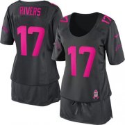 Wholesale Cheap Nike Chargers #17 Philip Rivers Dark Grey Women's Breast Cancer Awareness Stitched NFL Elite Jersey
