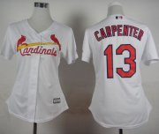 Wholesale Cheap Cardinals #13 Matt Carpenter White Home Women's Stitched MLB Jersey