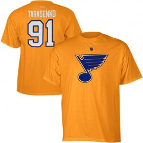 Wholesale Cheap St. Louis Blues #91 Vladimir Tarasenko Reebok Name and Number Player T-Shirt Gold