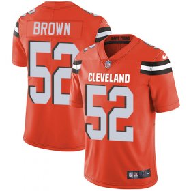 Wholesale Cheap Nike Browns #52 Preston Brown Orange Alternate Men\'s Stitched NFL Vapor Untouchable Limited Jersey