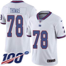 Wholesale Cheap Nike Giants #78 Andrew Thomas White Youth Stitched NFL Limited Rush 100th Season Jersey