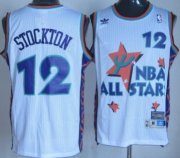Wholesale Cheap NBA 1995 All-Star #12 John Stockton White Swingman Throwback Jersey