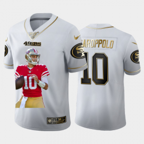 Cheap San Francisco 49ers #10 Jimmy Garoppolo Nike Team Hero Vapor Limited NFL 100 Jersey White Golden