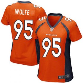Wholesale Cheap Nike Broncos #95 Derek Wolfe Orange Team Color Women\'s Stitched NFL New Elite Jersey