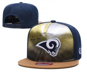 Wholesale Cheap Rams Team Logo Navy Adjustable Leather Hat TX