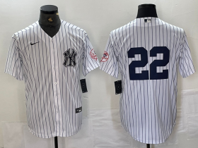Cheap Men\'s New York Yankees #22 Juan Soto White With Patch 2024 Cool Base Stitched Jersey