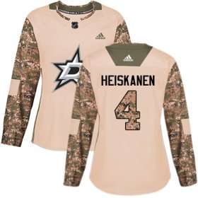 Wholesale Cheap Adidas Stars #4 Miro Heiskanen Camo Authentic 2017 Veterans Day Women\'s Stitched NHL Jersey