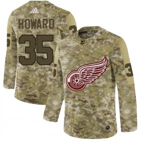 Wholesale Cheap Adidas Red Wings #35 Jimmy Howard Camo Authentic Stitched NHL Jersey