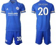 Wholesale Cheap Men 2020-2021 club Leicester City home 20 blue Soccer Jerseys