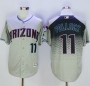 Wholesale Cheap Diamondbacks #11 A. J. Pollock Gray/Capri New Cool Base Stitched MLB Jersey