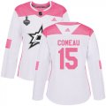 Cheap Adidas Stars #15 Blake Comeau White/Pink Authentic Fashion Women's 2020 Stanley Cup Final Stitched NHL Jersey