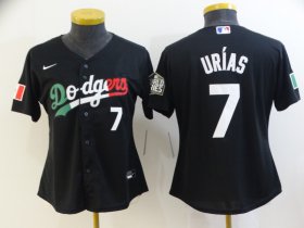 Wholesale Cheap Women\'s Los Angeles Dodgers #7 Julio Urias Black Mexico 2020 World Series Cool Base Nike Jersey