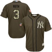 Wholesale Cheap Yankees #3 Babe Ruth Green Salute to Service Stitched Youth MLB Jersey