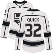 Wholesale Cheap Adidas Kings #32 Jonathan Quick White Road Authentic Women's Stitched NHL Jersey