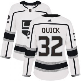 Wholesale Cheap Adidas Kings #32 Jonathan Quick White Road Authentic Women\'s Stitched NHL Jersey