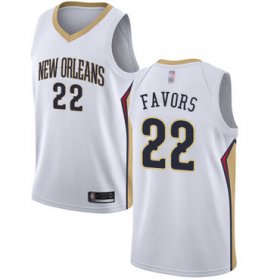 Wholesale Cheap Pelicans #22 Derrick Favors White Basketball Swingman Association Edition Jersey