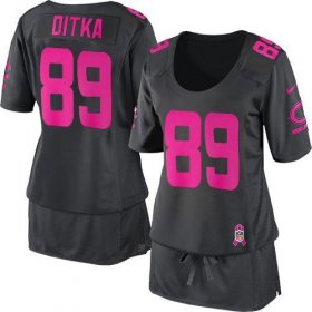 Wholesale Cheap Nike Bears #89 Mike Ditka Dark Grey Women\'s Breast Cancer Awareness Stitched NFL Elite Jersey