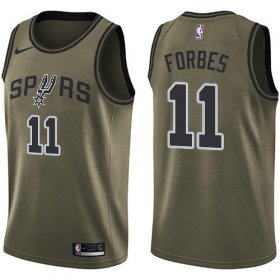 Wholesale Cheap Men\'s Nike San Antonio Spurs #11 Bryn Forbes Green Basketball Swingman Salute to Service Jersey