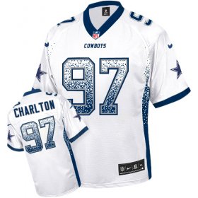 Wholesale Cheap Nike Cowboys #97 Taco Charlton White Men\'s Stitched NFL Elite Drift Fashion Jersey