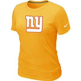 Wholesale Cheap Women\'s Nike New York Giants Logo NFL T-Shirt Yellow