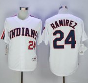 Wholesale Cheap Indians #24 Manny Ramirez White 1978 Turn Back The Clock Stitched MLB Jersey