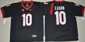 Wholesale Cheap Men\'s Georgia Bulldogs #10 Jacob Eason Black Stitched NCAA Nike Limited College Football Jersey
