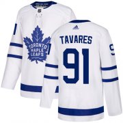 Wholesale Cheap Adidas Maple Leafs #91 John Tavares White Road Authentic Stitched NHL Jersey