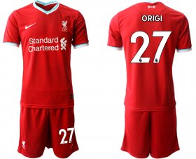 Wholesale Cheap Men 2020-2021 club Liverpool home 27 red Soccer Jerseys