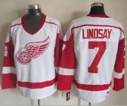 Wholesale Cheap Red Wings #7 Ted Lindsay White CCM Throwback Stitched NHL Jersey