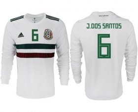 Wholesale Cheap Mexico #6 J.Dos Santos Away Long Sleeves Soccer Country Jersey