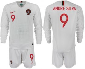 Wholesale Cheap Portugal #9 Andre Silva Away Long Sleeves Soccer Country Jersey