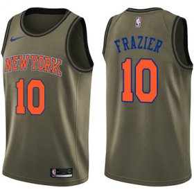 Wholesale Cheap Nike New York Knicks #10 Walt Frazier Green Salute to Service NBA Swingman Jersey