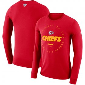 Wholesale Cheap Kansas City Chiefs Nike Property Of Sideline Performance Long Sleeve T-Shirt Red