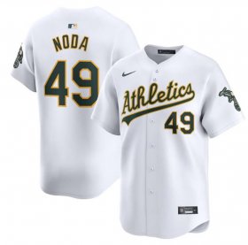 Cheap Men\'s Oakland Athletics #49 Ryan Noda White Home Limited Stitched Jersey