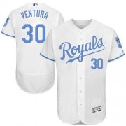 Wholesale Cheap Royals #30 Yordano Ventura White Flexbase Authentic Collection Father's Day Stitched MLB Jersey