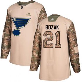 Wholesale Cheap Adidas Blues #21 Tyler Bozak Camo Authentic 2017 Veterans Day Stitched NHL Jersey