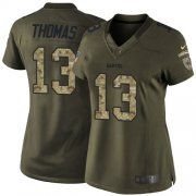 Wholesale Cheap Nike Saints #13 Michael Thomas Green Women's Stitched NFL Limited 2015 Salute to Service Jersey