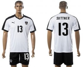 Wholesale Cheap Austria #13 Suttner White Away Soccer Country Jersey