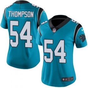 Wholesale Cheap Nike Panthers #54 Shaq Thompson Blue Women\'s Stitched NFL Limited Rush Jersey