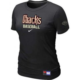 Wholesale Cheap Women\'s Arizona Diamondbacks Nike Short Sleeve Practice MLB T-Shirt Black