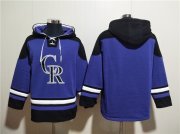 Wholesale Cheap Men's Colorado Rockies Blank Purple Ageless Must-Have Lace-Up Pullover Hoodie