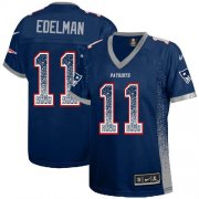 Wholesale Cheap Nike Patriots #11 Julian Edelman Navy Blue Team Color Women's Stitched NFL Elite Drift Fashion Jersey