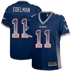 Wholesale Cheap Nike Patriots #11 Julian Edelman Navy Blue Team Color Women\'s Stitched NFL Elite Drift Fashion Jersey