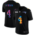 Cheap New England Patriots #4 Jarrett Stidham Men's Nike Multi-Color Black 2020 NFL Crucial Catch Vapor Untouchable Limited Jersey